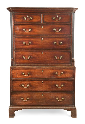 Lot 363 - A George III mahogany chest on chest