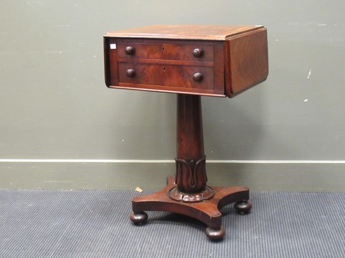 Lot 416 - A William IV mahogany drop leaf hall table, 75...