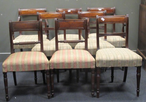 Lot 550 - A set of six Regency mahogany bar back dining...