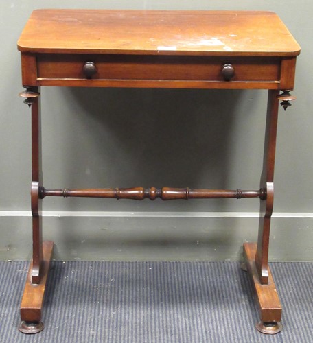 Lot 363 - A William IV mahogany end support lamp table,...