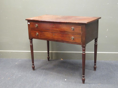 Lot 453 - A 19th century mahogany two drawer side table...