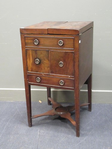 Lot 513 - A Georgian mahogany enclosed washstand, 85 x...