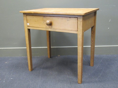 Lot 391 - A pine single drawer side table, 73 x 73 x 51cm