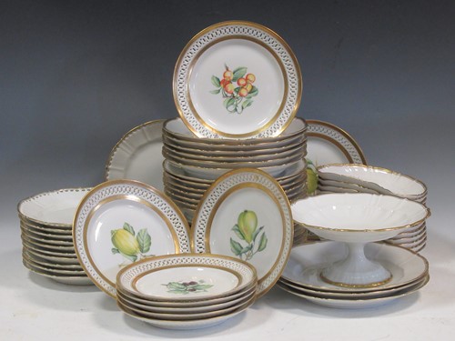 Lot 105 - A Copenhagen porcelain botanical desert...