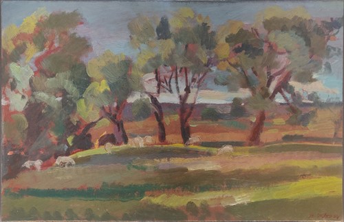 Lot 275 - Brian Oxley (b.1943) A wooded landscape signed...