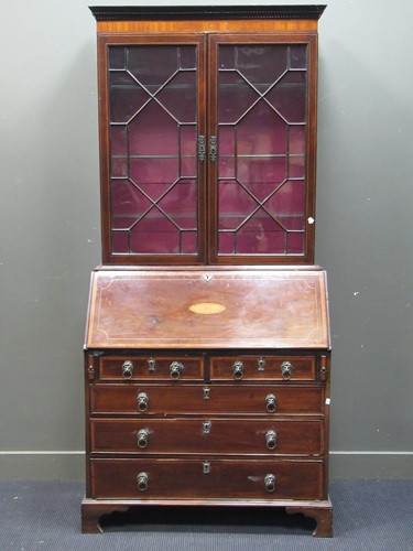 Lot 387 - A 19th century mahogany and satinwood inlaid...