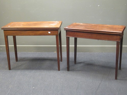 Lot 545 - A Georgian mahogany rectangular fold over top...