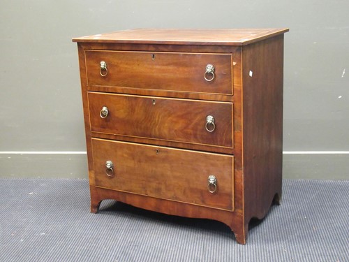 Lot 442 - A 19th century mahogany and satinwood banded...