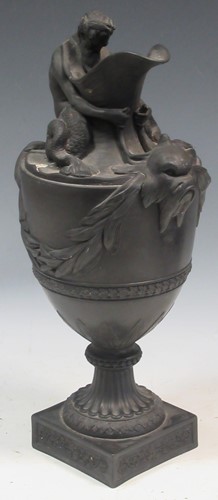Lot 121 - A 19th century Wedgwood black basalt classical...