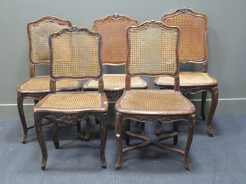 Lot 452 - A match set of five French Louis XV style...