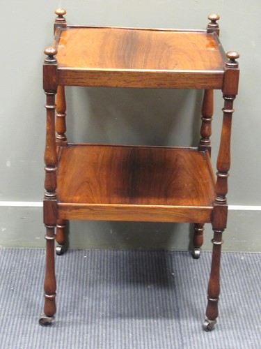 Lot 413 - A 19th century rosewood two-tier whatnot, 73 x...