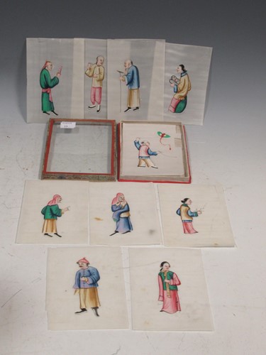 Lot 161 - A set of ten Chinese export pith paper...