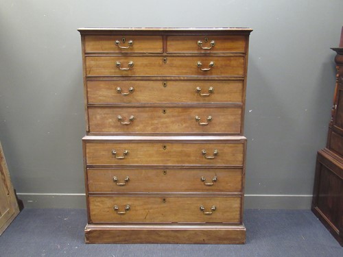 Lot 549 - A George III mahogany chest on chest,...