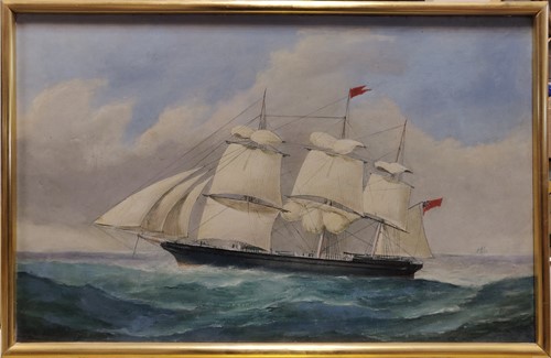 Lot 291 - Three maritime paintings of boats at sea oil...