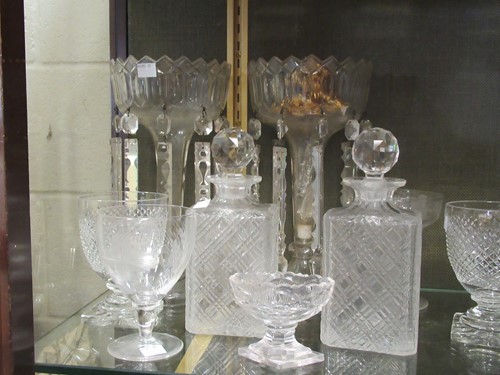 Lot 98 - A pair of late 19th / early 20th century glass...
