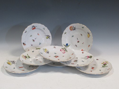 Lot 75 - Eight Herend plates decorated with apples,...