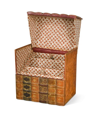 Lot 394 - A leather stationery box in the form of a group of six gilt tooled leather-bound books