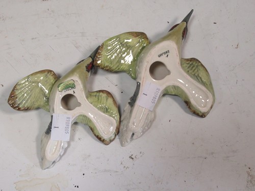 Lot 185 - A set of three Beswick flying Woodpeckers...