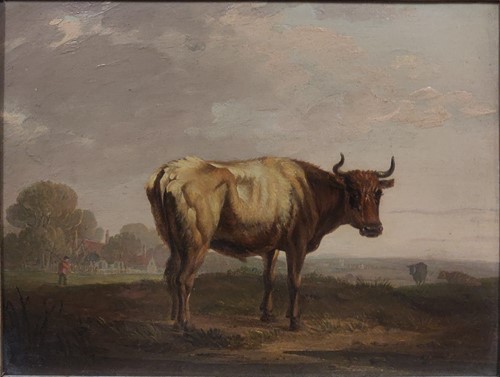 Lot 323 - English School, 19th century A bull in a...