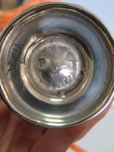 Lot 249 - Three silver pepper or spice casters, gross...