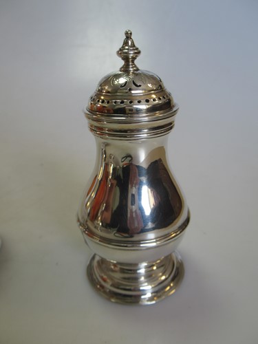 Lot 249 - Three silver pepper or spice casters, gross...