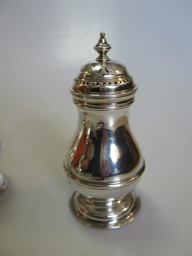 Lot 249 - Three silver pepper or spice casters, gross...