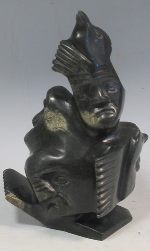 Lot 131 - An Inuit soapstone carving by Ning Ashooha