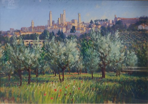 Lot 277 - Lionell Aggett Olives, San Gimignano Tuscany...