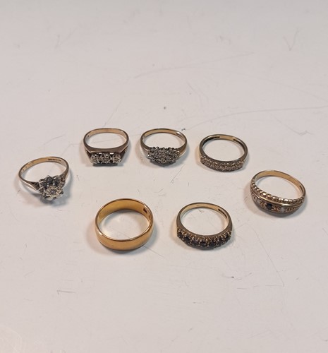 Lot 197 - A group of six stone set dress rings, all...