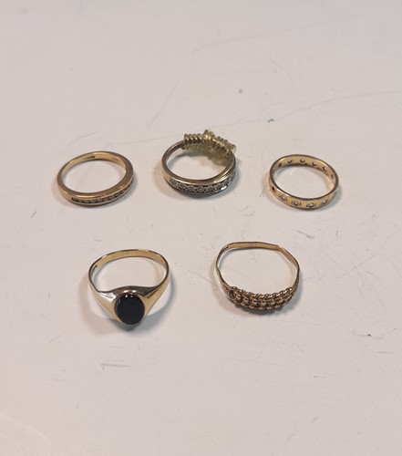 Lot 199 - Two half hoop style rings, a full eternity set...