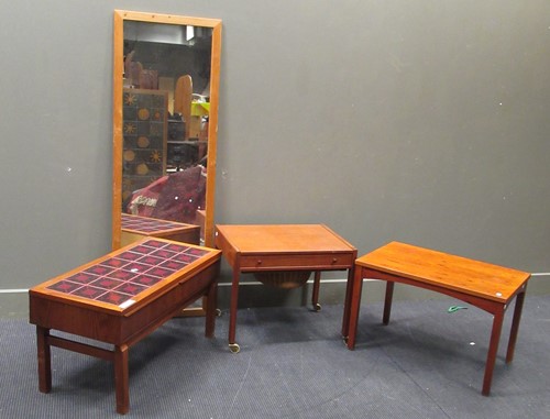 Lot 563 - A 20th century teak side table with single drawer on castors and others (4)
