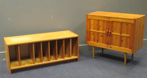 Lot 564 - A Danish Domino Mobler pine two door side cabinet and a low sideboard