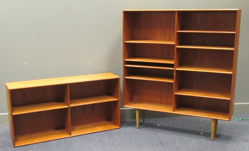 Lot 541 - An Alf Svensson teak bookcase and wall shelf produced by Bjästa in Sweden (2)