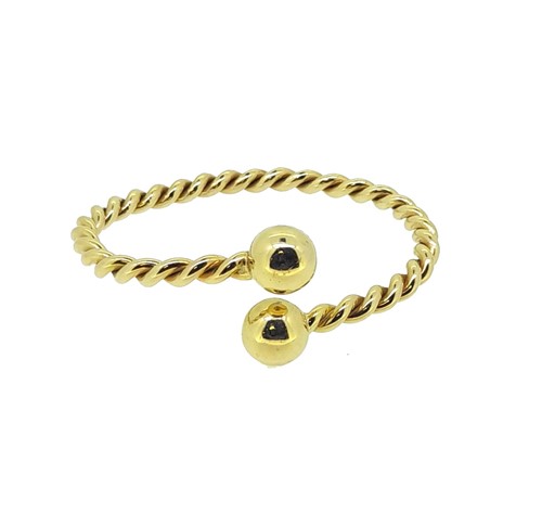 Lot 188 - A modern 18ct gold torc bangle