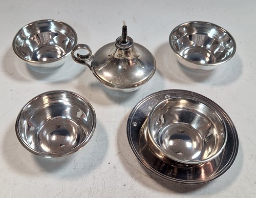 Lot 210 - A novelty silver table cigar lighter together...