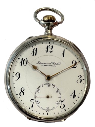 Lot 270 - IWC, Schaffhausen - A Swiss silver open faced pocket watch
