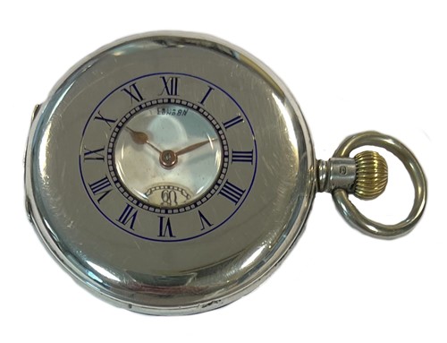 Lot 267 - J.W. Benson, London - A Sterling silver half hunter pocket watch