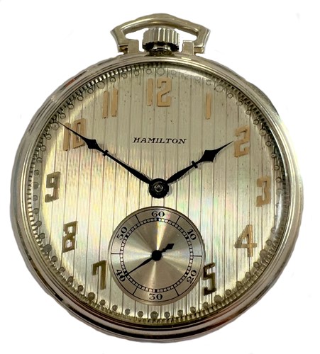 Lot 295 - Hamilton, Lancaster, Pa. - An American 14ct gold open faced dress pocket watch