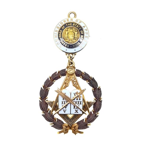 Lot 253 - An American metalwares Masonic Grand Officer's neck badge