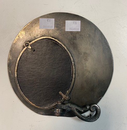Lot 104 - Art Nouveau circular pewter picture frame, 16...