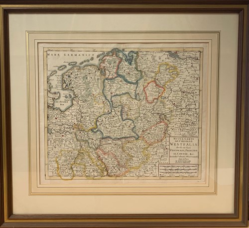 Lot 382 - Map of Westphalia by Isaak Tirion - Nuova...