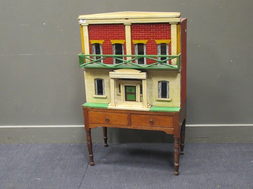 Lot 137 - Late 19th century dolls house together with...