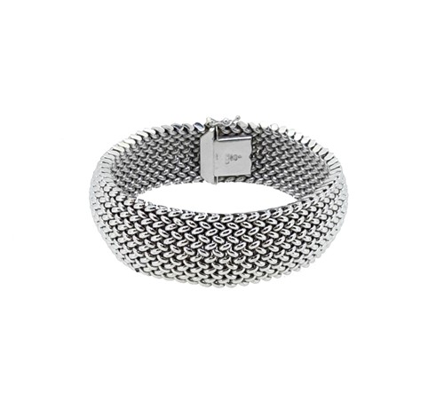 Lot 211 - A modern mesh link bracelet