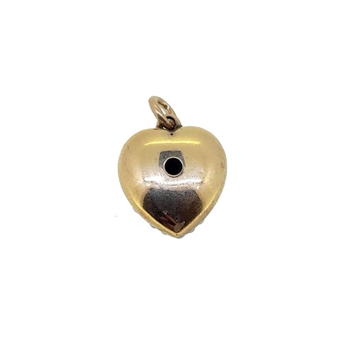 Lot 150 - A split pearl and diamond heart pendant