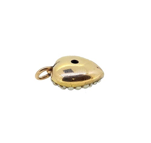 Lot 150 - A split pearl and diamond heart pendant