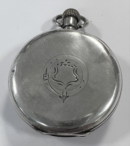 Lot 266 - American Waltham Watch Co, Waltham - A Sterling silver open faced 'Traveller' pocket watch