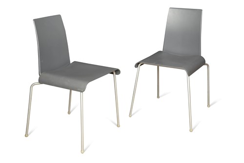 Lot 224 - Uwe Fischer for B&B Italia, eight grey resin 'Tama' dining chairs