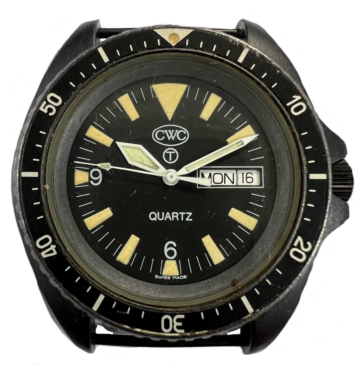 Lot 329 - Cabot Watch Company - A steel UKSF Mark I  'SBS- SP' military issue wristwatch head