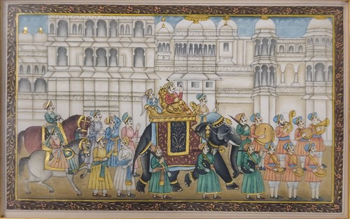 Lot 282 - 4 Indian miniature paintings from Udaipur on...