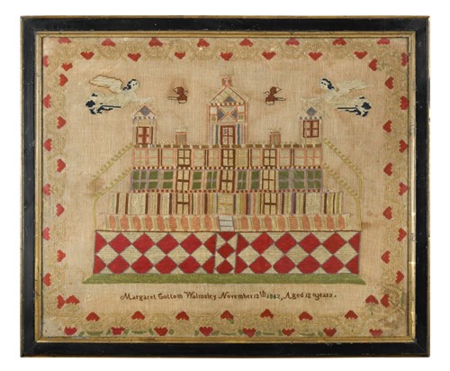 Lot 310 - Margaret Cottom Walmsley, a woolwork sampler, 1862
